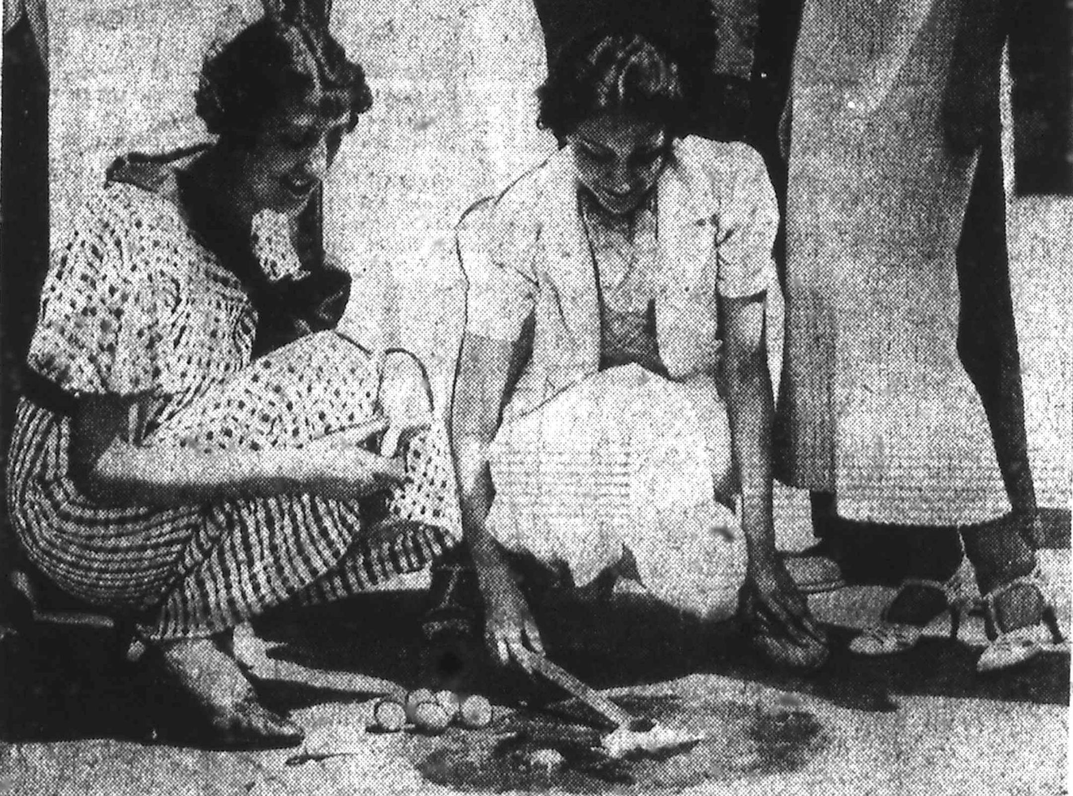 From the June 1, 1934, Minneapolis Star: Fern Greenberg, left, and Sadie Pilch fried eggs on the sidewalk on 5th St. between 2nd and 3rd Avs. N. The eggs actually fried on the hot concrete.