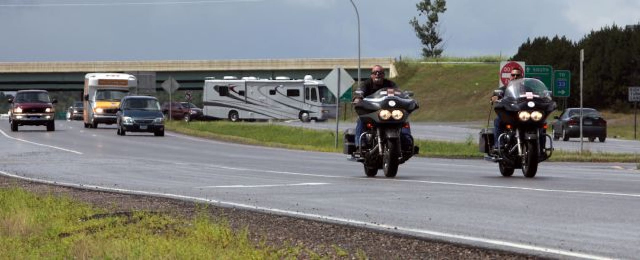 Hells Angels riders drove down Hwy. 210 toward the headquarters compound at Lost Isle Bar near Carlton. Several residents said "they're keeping to themselves" and have proved to be respectful and polite. Authorities, however, are prepared if trouble breaks out.