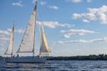 The “Darja" sailboat sails across the water on Wednesday, June 26, 2024 at St. Croix River in Hudson, Wis. The sailboat has been in the Lown family 