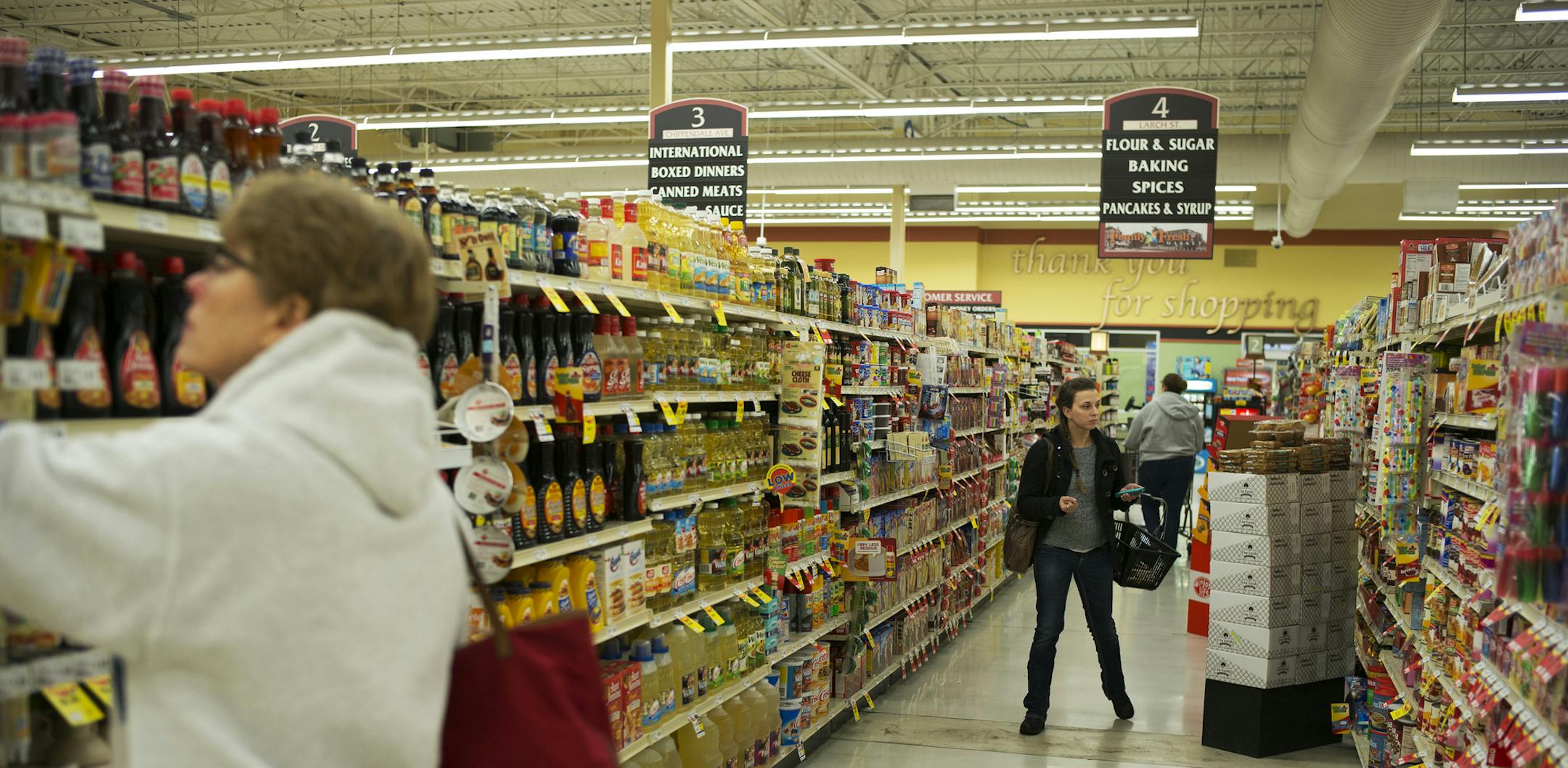 Fellow shoppers may be in a hurry.