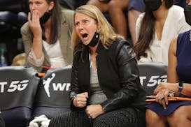 Lynx coach Cheryl Reeve shouts during the fourth quarter of the team's game against the Los Angeles Sparks on Sept. 2.