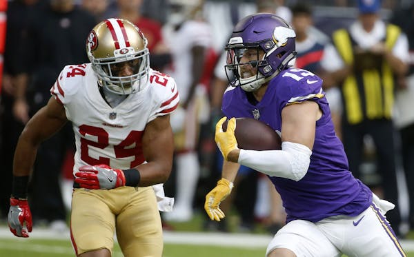 Minnesota Vikings wide receiver Adam Thielen was just one benefactor of the creative formations utilized by Vikings offensive coordinator John DeFilip