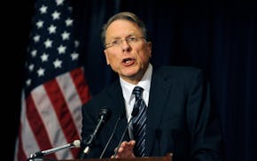 Wayne LaPierre, executive vice-president of the National Rifle Association of America (NRA), speaks at a news conference at the Willard Hotel, Decembe