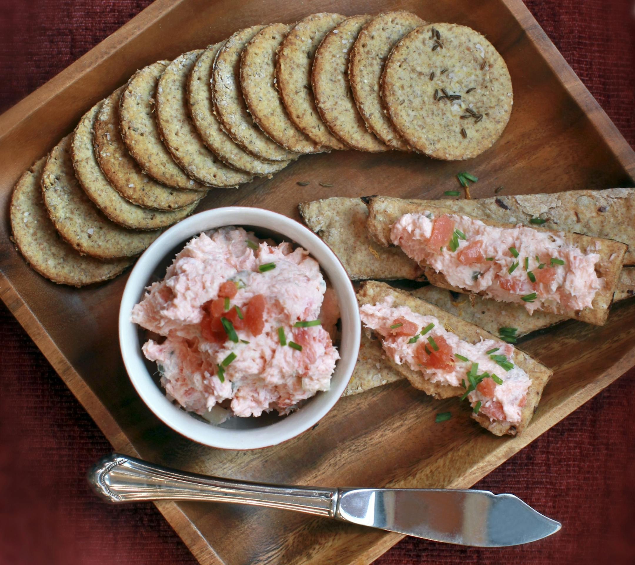 Homemade crackers for appetizers for holidays.