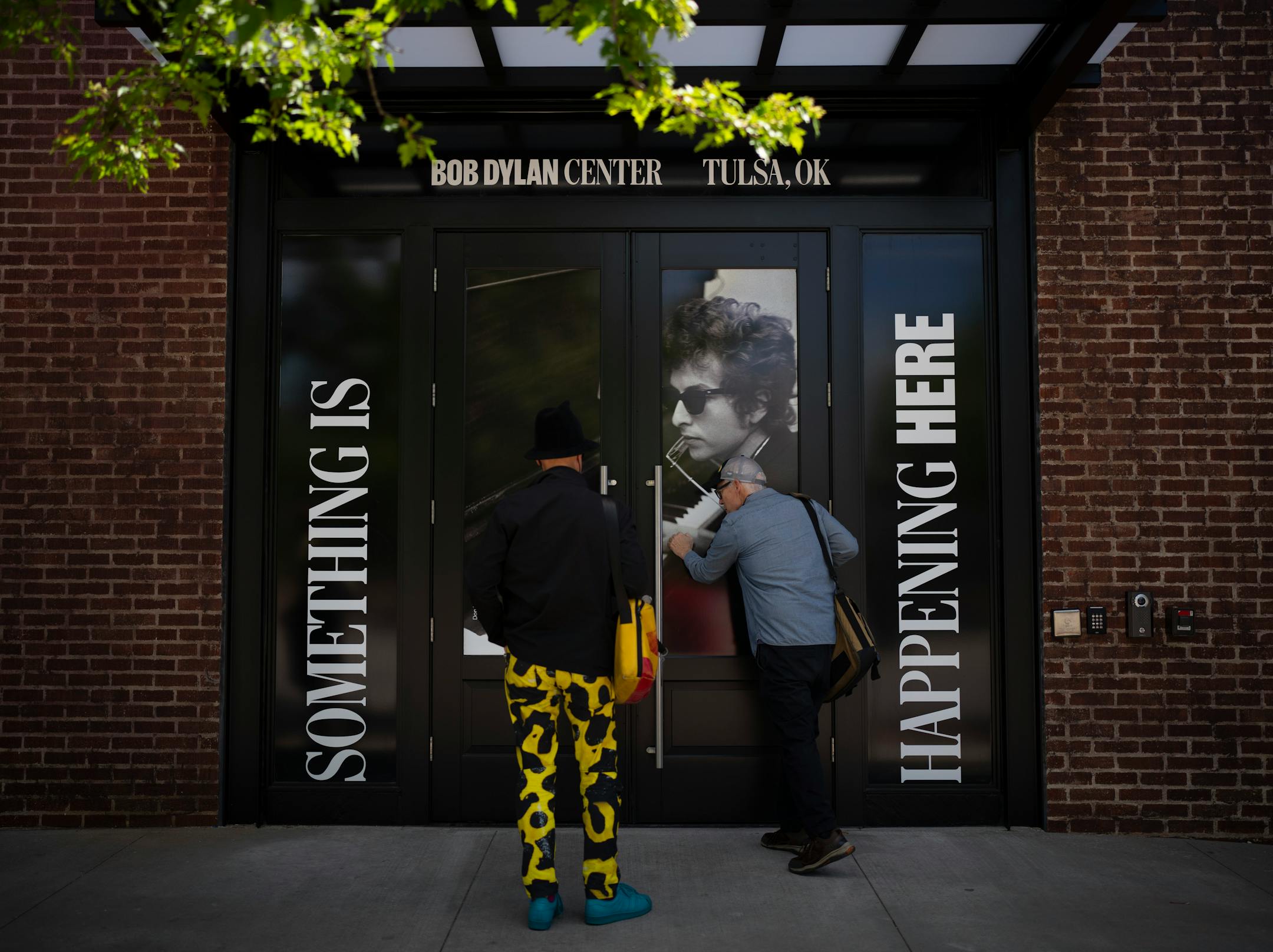 The entrance of the Bob Dylan Center in Tulsa, Okla. on Friday, May 6, 2022. After a weekend of VIP events the Bob Dylan Center opened to the general public on Tuesday, May 10, 2022.