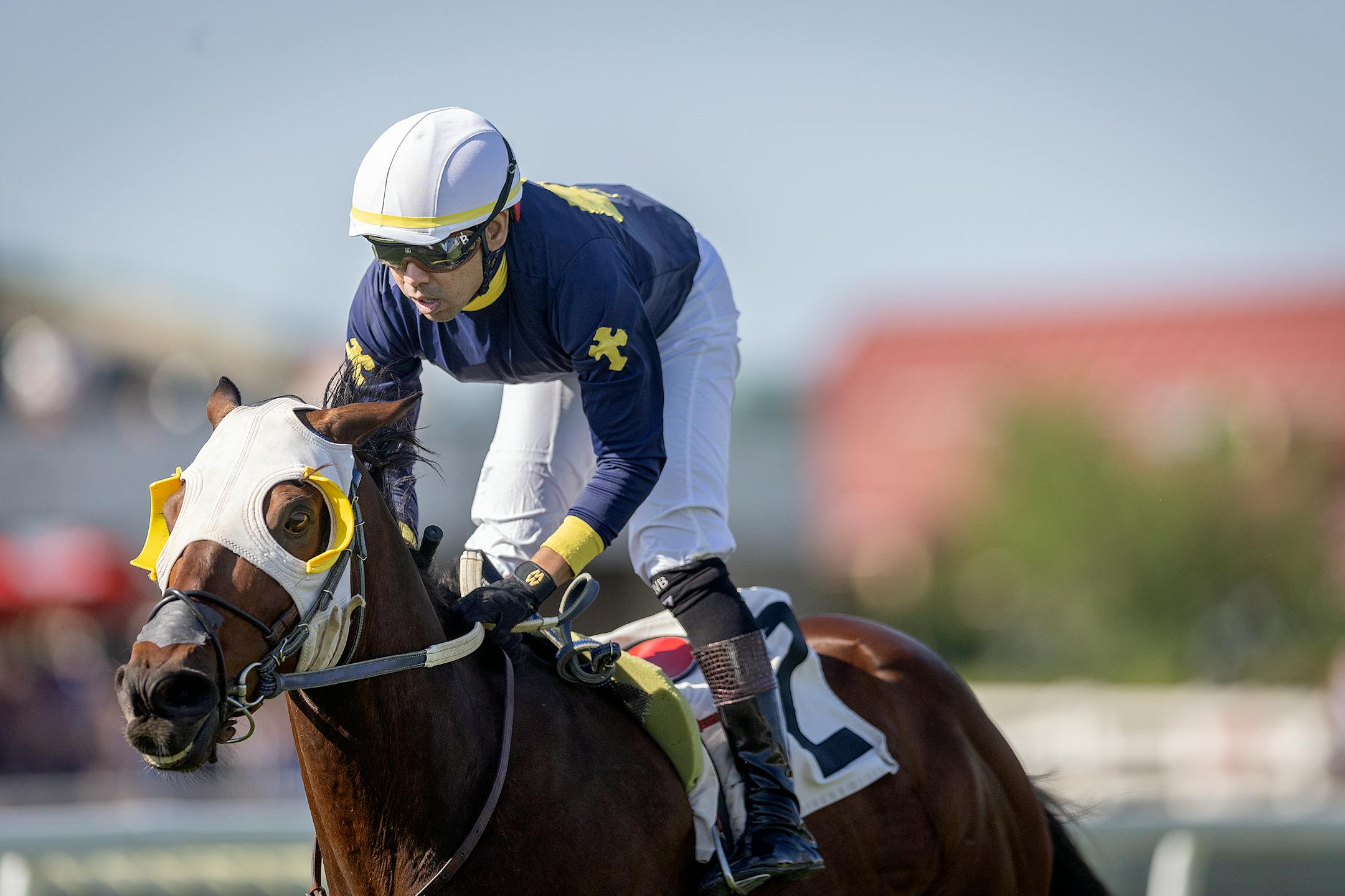 Jockey Jeraine Bridgmohan races and wins in the first race on opening night at Canterbury Park in Shakopee, Minn., on Saturday, May 27, 2023. ] Elizabeth Flores • liz.flores@startribune.com