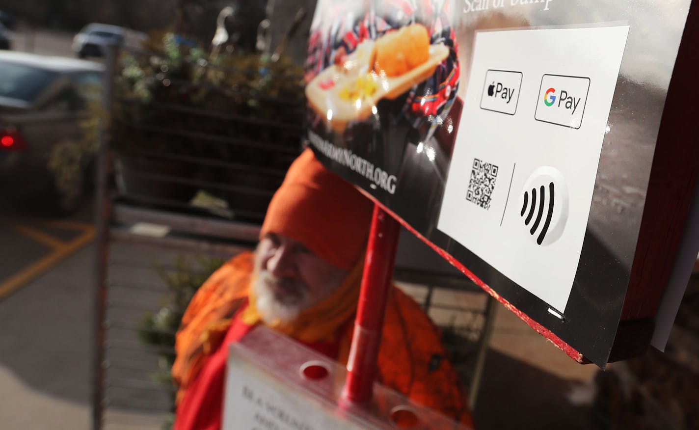 The Salvation Army's annual red kettle campaign is going high tech, starting to accept mobile donations this year via Apple Pay and Google Pay. Here, 20-year Salvation Army red kettle bell ringer Douglas Schandler worked Friday, Nov. 15, 2019, at Cub Foods in Roseville, MN.] DAVID JOLES &#x2022; david.joles@startribune.com The Salvation Army's annual red kettle campaign is going high tech, starting to accept mobile donations this year. The iconic red kettles will each include a disc that allows