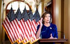 House Speaker Nancy Pelosi (D-Calif.) spoke to reporters on Capitol Hill in Washington on Tuesday. Pelosi announced that the House would begin a forma