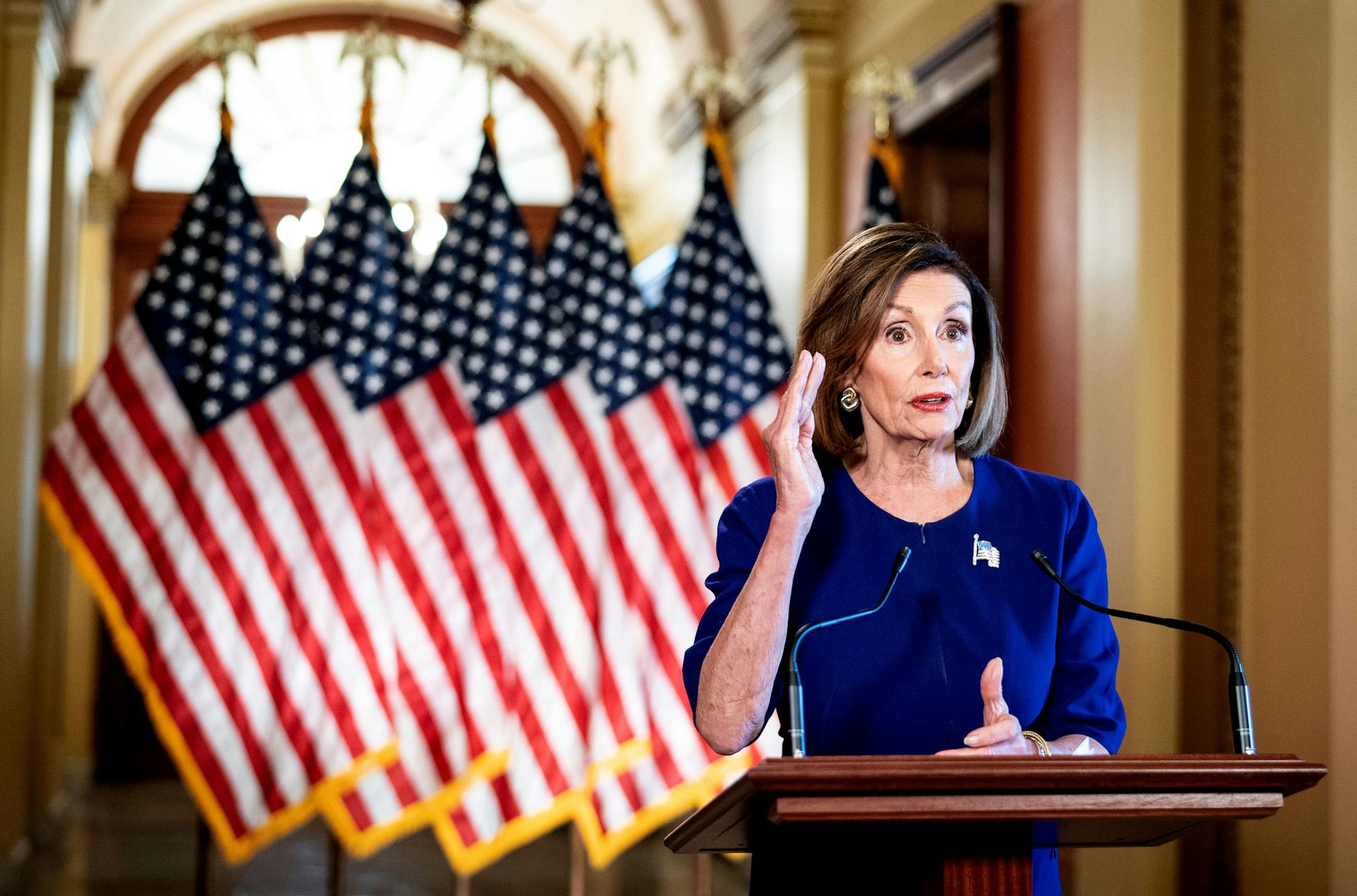 House Speaker Nancy Pelosi (D-Calif.) spoke to reporters on Capitol Hill in Washington on Tuesday. Pelosi announced that the House would begin a formal impeachment inquiry of President Donald Trump.