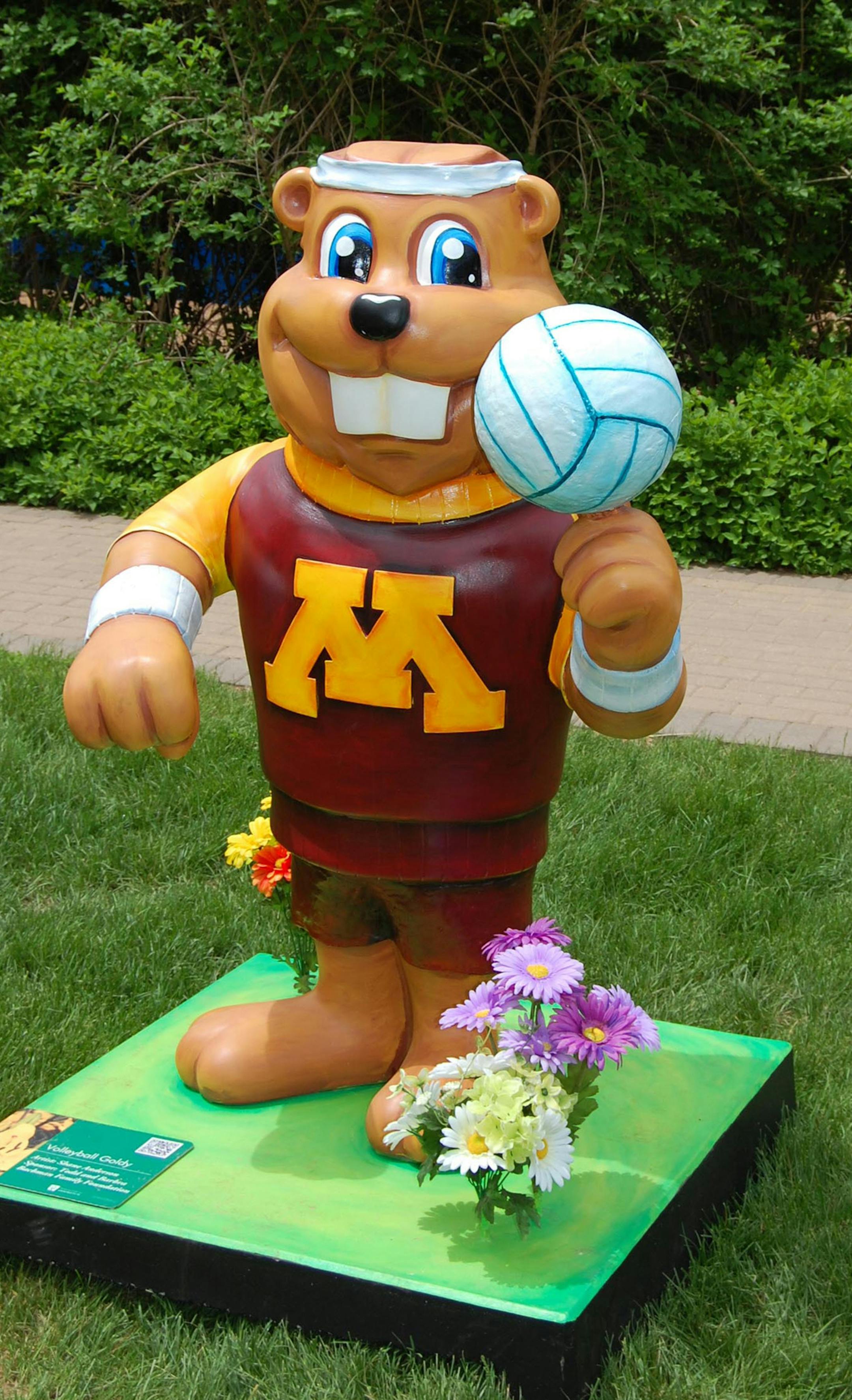 Gophers in the Gardens! - Now through Aug. 31. Volleyball Goldy