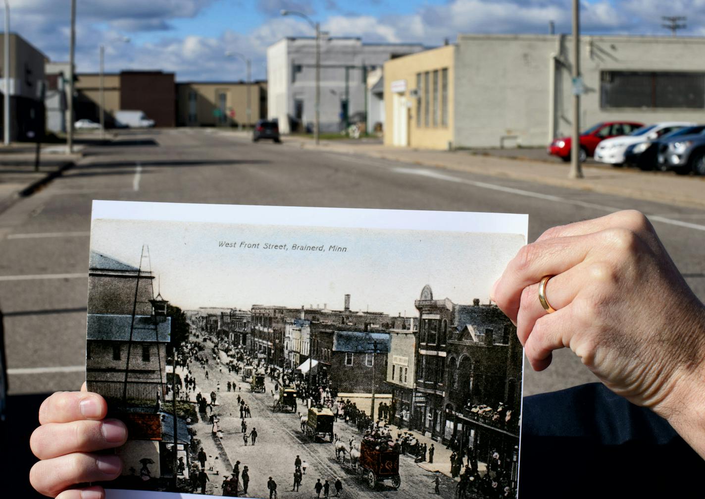 Chuck Marohn held a print of Brainerd's West Front Street from 1904 when it was a bustling center of commerce compared to the quiet appearance of the same spot today. ] GLEN STUBBE * gstubbe@startribune.com Monday, October 6, 2014 Chuck Marohn is based in Brainerd. But his blog-turned-organization, Strong Towns, has gone national. Marohn left engineering after realizing that auto-focused development and wrong-headed infrastructure growth were destroying communities. He is now spreading that mess