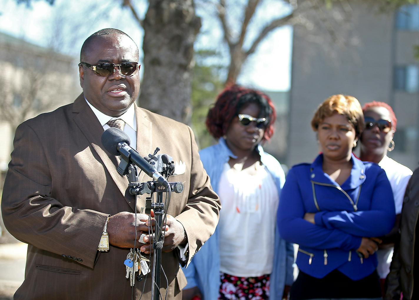 Pastor Harding Smith made a statement regarding formal charges against Pierre Collins, Tuesday, April 14, 2015 in Crystal, MN. ] (ELIZABETH FLORES/STAR TRIBUNE) ELIZABETH FLORES &#x2022; eflores@startribune.com