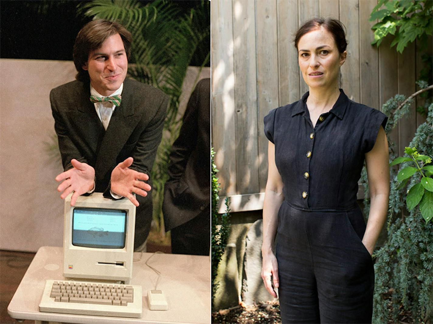 Steve Jobs in 1984, and daughter Lisa Brennan-Jobs today.