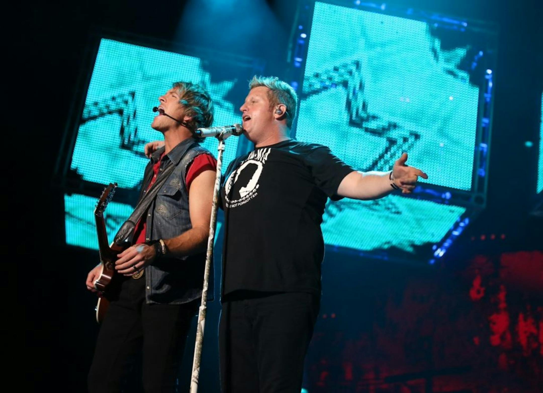 Lead guitar Joe Don Rooney and lead singer Gary LaVox of Rascal Flatts performed at the Minnesota State Fair on Thursday, August 30, 2012.