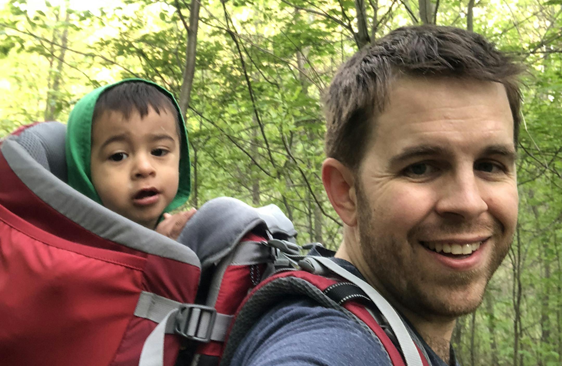 Peter Marshall with his son, Konrad.