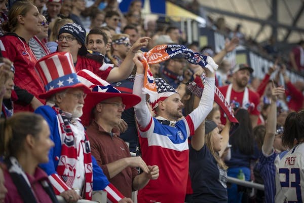 USA fans cheered on the U.S. women's national team as they took on Portugal at Allianz Field, Tuesday, September 3, 2019 in St. Paul, MN.