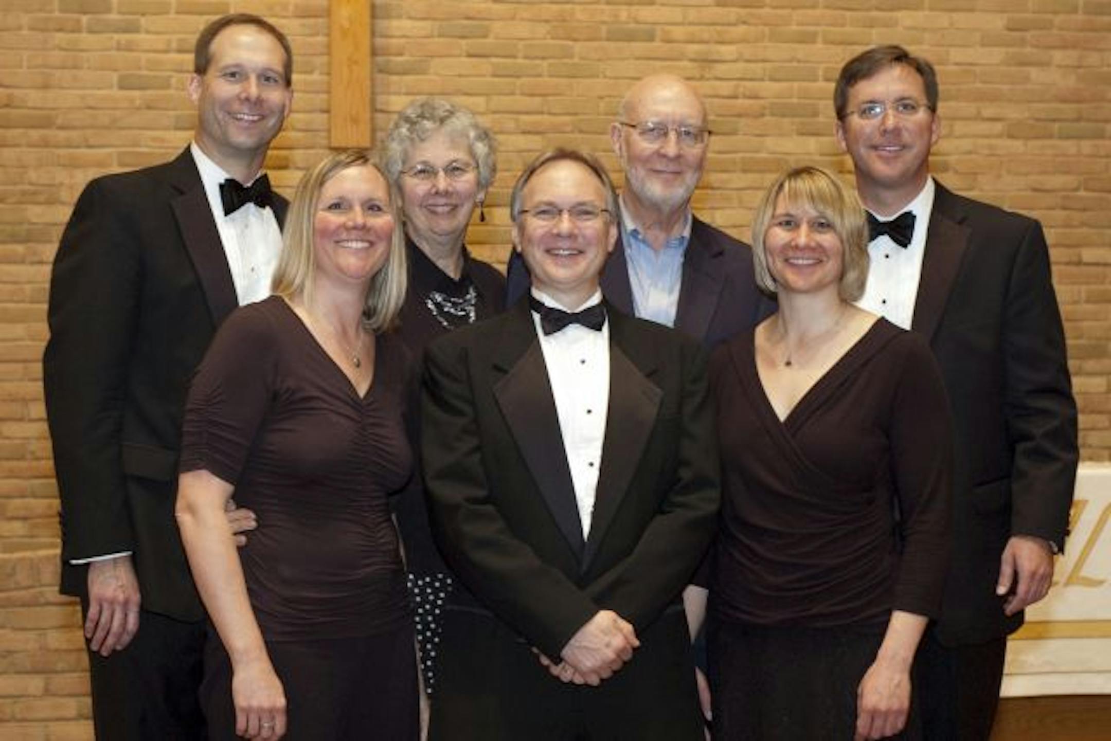 Sally and Paul Westermeyer, center back row, were honored with a hymn written by Timothy Mahr, center front row, commissioned by their children, Chris and Paul Westermeyer, left and right back row, and Rachel Wright and Rebecca Westermeyer, front left and right.