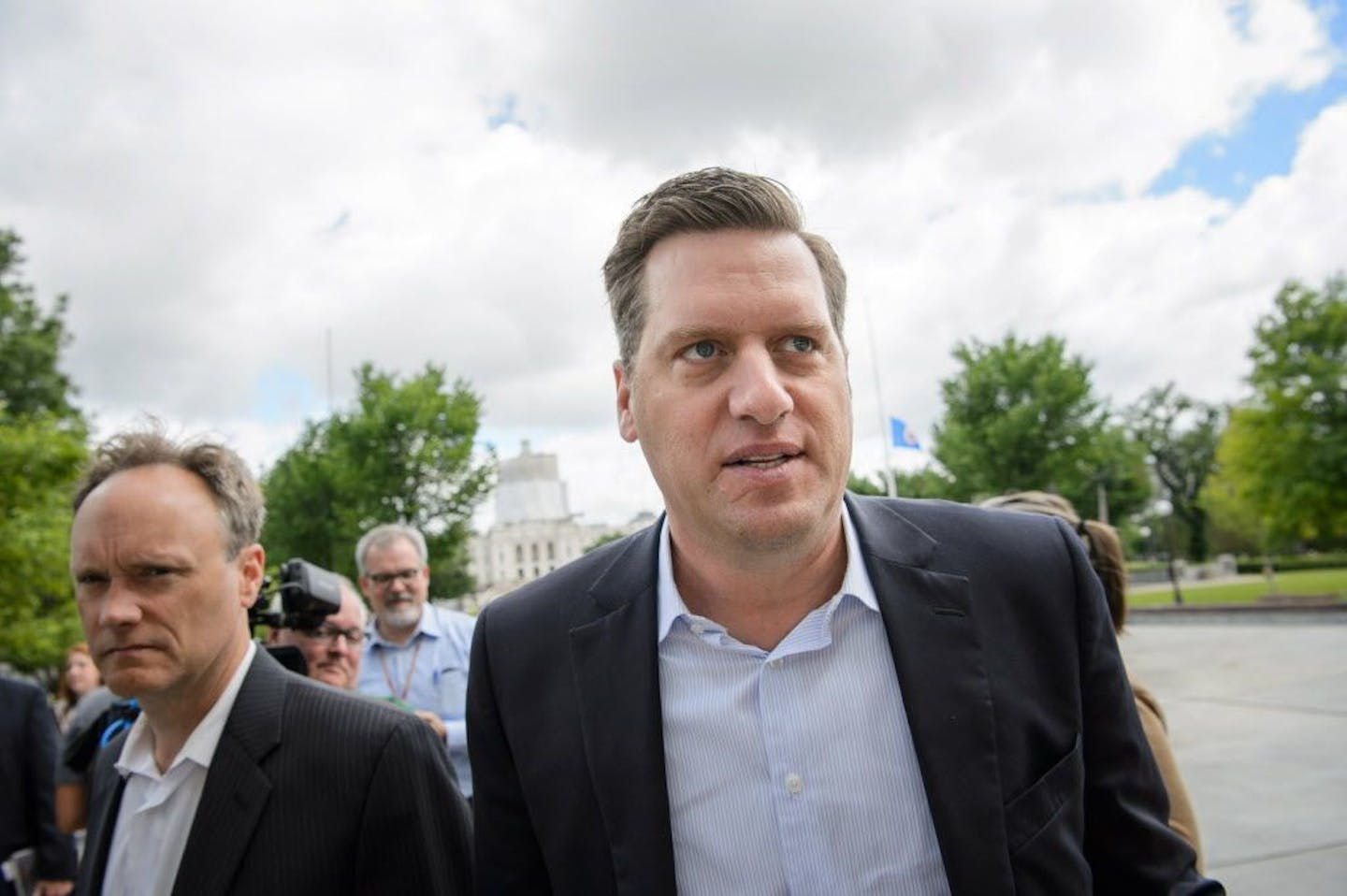 FILE -- Minnesota House Speaker Kurt Daudt, a Republican, walked to meet with Governor Mark Dayton on Wednesday, June 15.