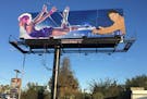 The defaced billboard near a major freeway is an ad for "The Greatest Showman." It was modified with the Franken image by Sabo and Unsavoryagents (www