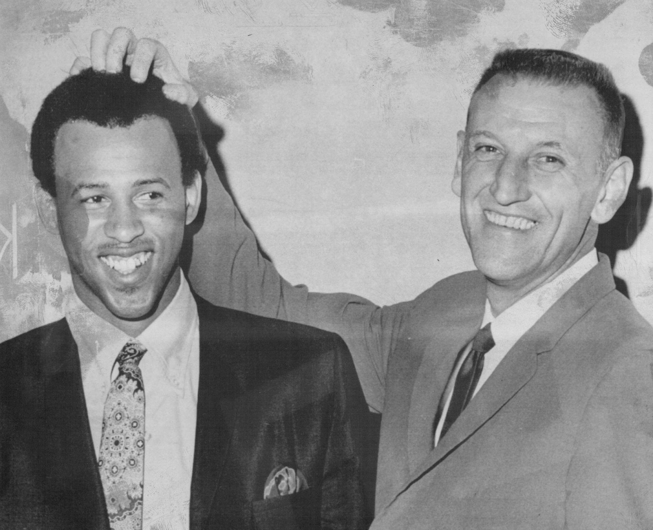 May 19, 1967 LOU HUDSON (LEFT) GOT A WARM WELCOME FROM COACH JIM POLLARD AFTER SIGNING Legal battle expected over decision of ex-Gopher star to leave St. Louis for new ABA franchise May 18, 1967 Associated Press