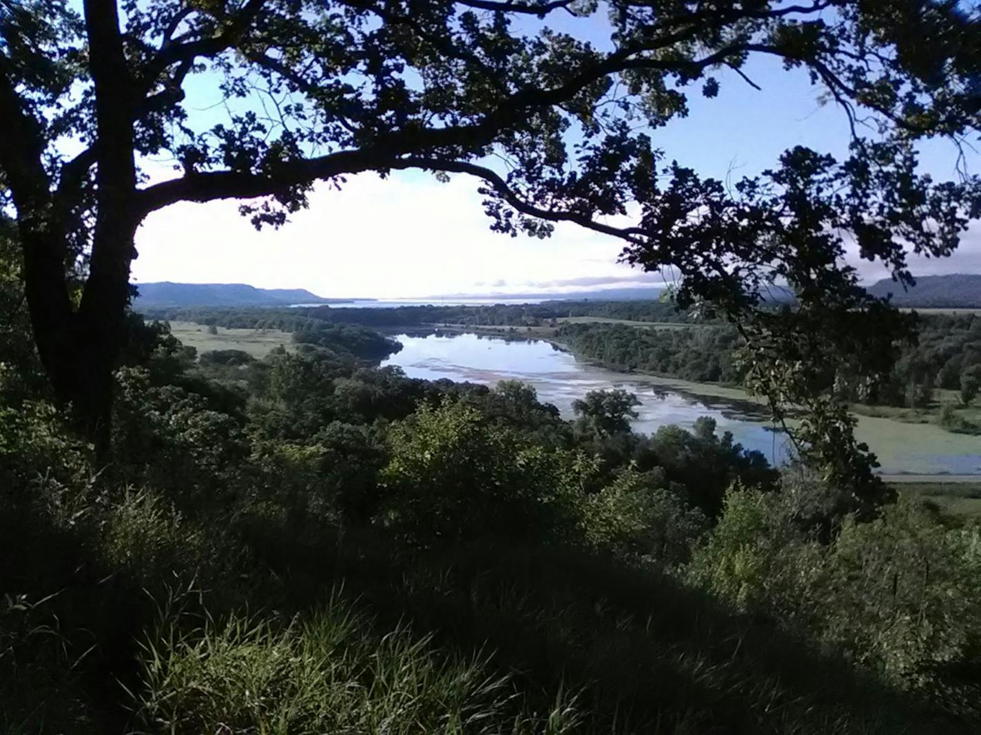 Photo courtesy of Jamie Lorentzen: The overlook of the new addition to Frontenac State Park looks down on Pleasant Valley Lakelet in New Frontenac (Frontenac Station), and farther south toward Lake City, Lake Pepin and western Wisconsin.