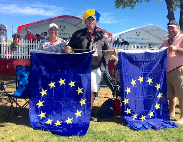 Christine and Michael Jones from Wales set up camp next to the ninth fairway on Sunday. The couple said they had "just a brilliant time here.”
