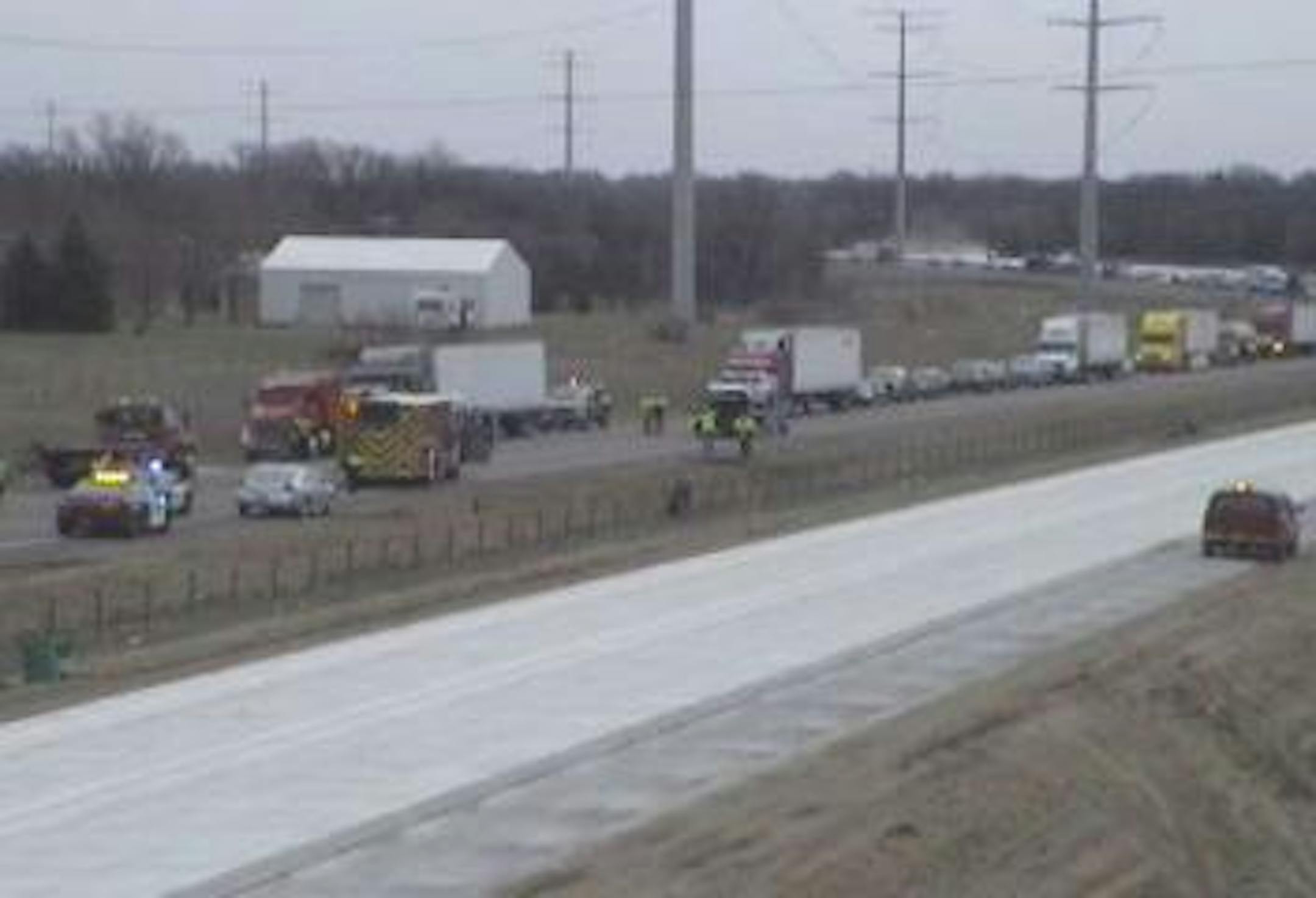 Crash scene along Interstate 94 east of St. Cloud.