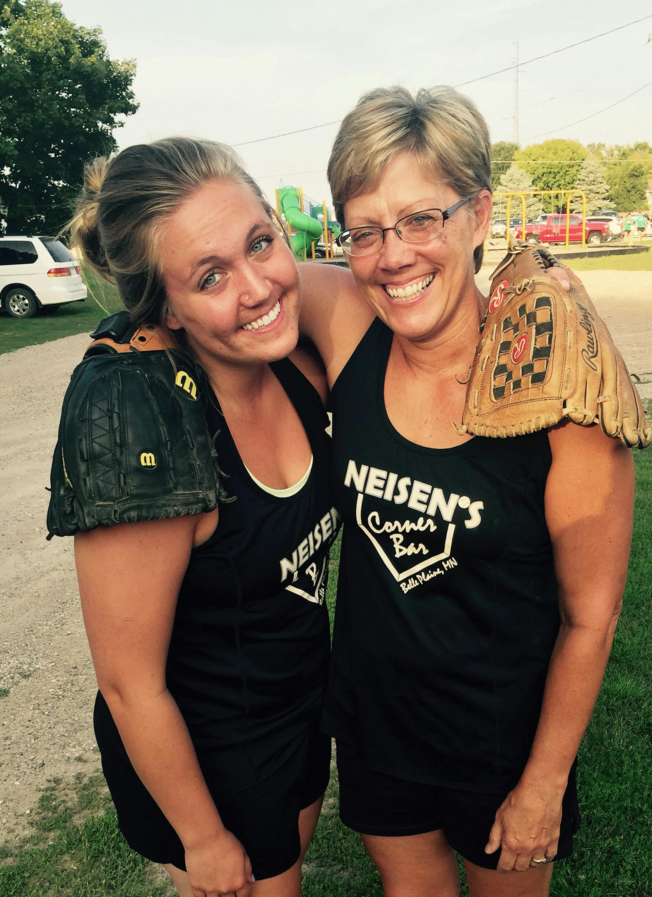 Mom and I share a competitive gene and enjoy playing softball together :) Lizzy and Janel Eischens Belle Plaine, Minnesota