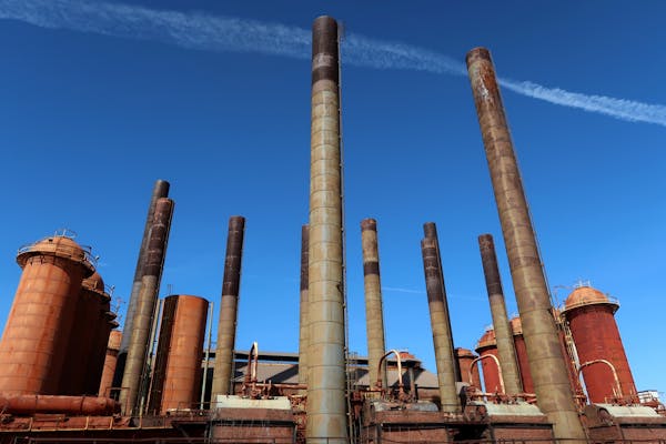 Sloss Furnaces in Birmingham, Ala., made iron from raw materials found in the area: iron ore, limestone and coal.