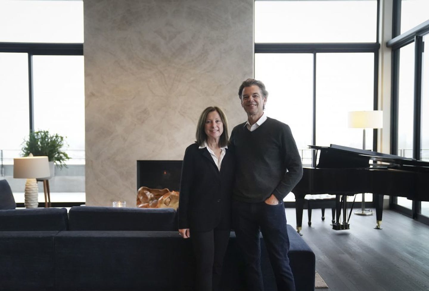 Jim and Julie Grave's pose for a photo in their condo at Grave's Hospitality in Minneapolis, Minn., on Wednesday, November 13, 2019. Jim Graves is the owner of the building that has high-end condos.