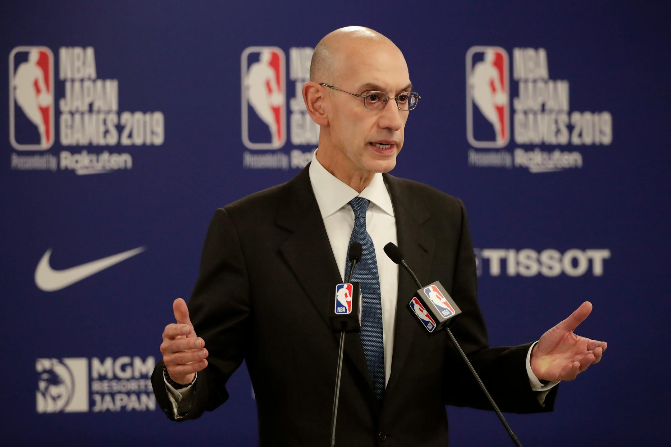 The Canadian government is reviewing a proposal by the NBA (Commissioner Adam Silver, shown) and the Raptors to be allowed to play in Toronto during the upcoming NBA season. Canada's current coronavirus policy required anyone entering the country for nonessential reasons to self-isolate for 14 days.