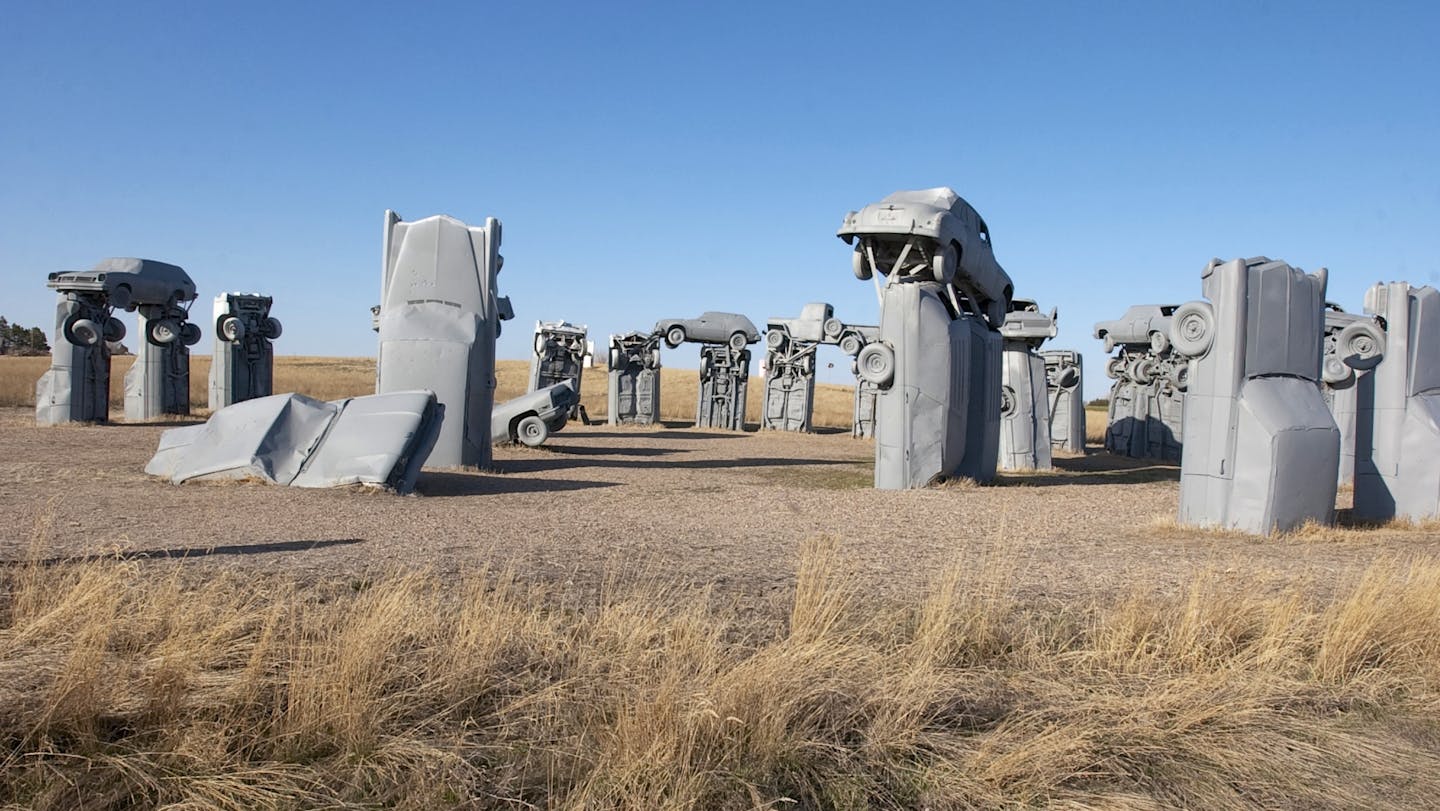 Carhenge, western Nebraska's automotive replica of England's famed Stonehenge, can be found near Alliance, Neb.