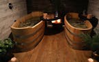 The beer soak tubs room at Piva Beer Spa, come complete with candlelight, Thursday Feb. 7, 2019. (Abel Uribe/Chicago Tribune/TNS)