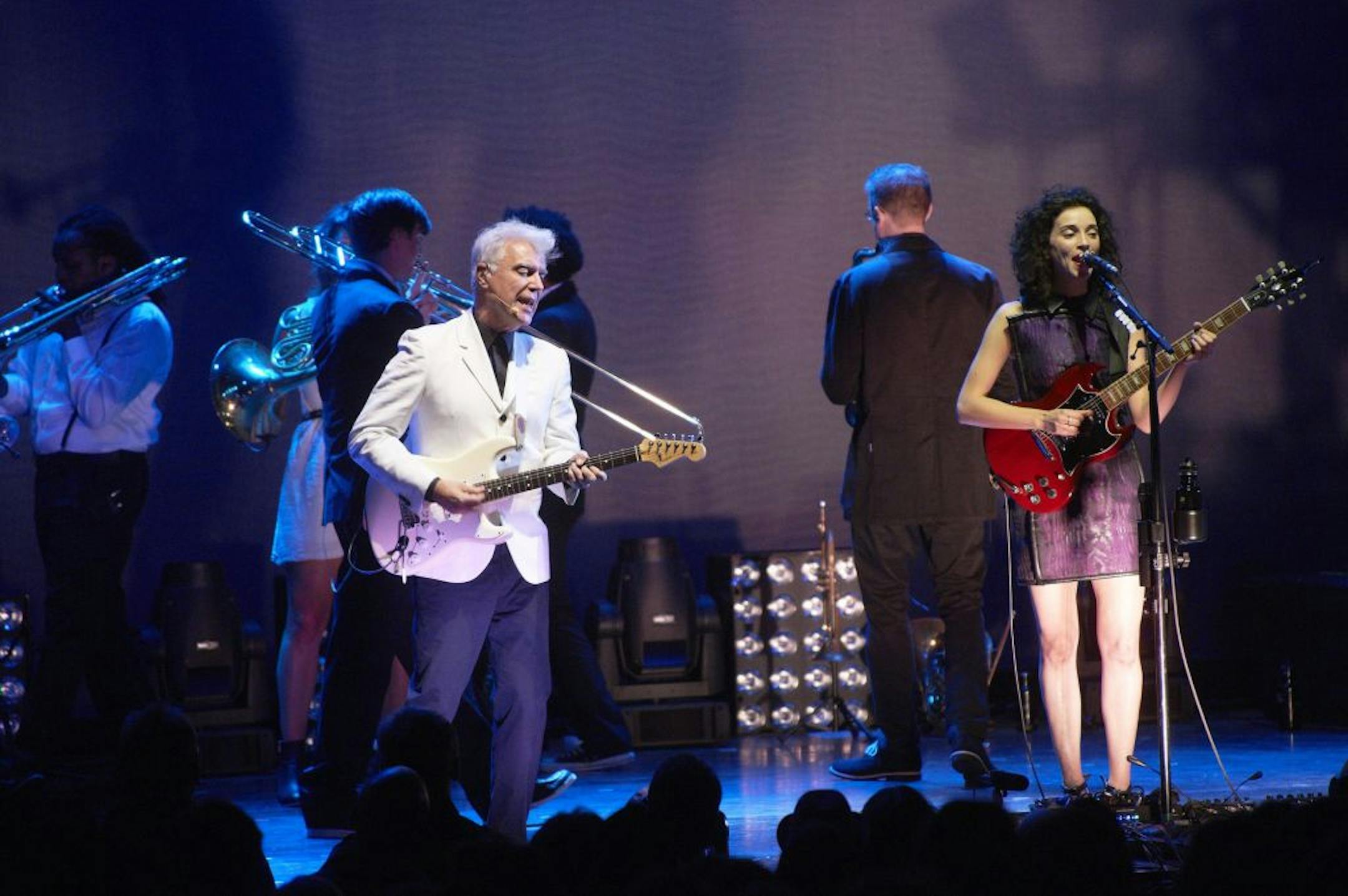 David Byrne and St. Vincent performed the first show of their tour — and their first show together ever — at the State Theater in Minneapolis Saturday night. The show will get better with practice, but the group's sound was appealing.