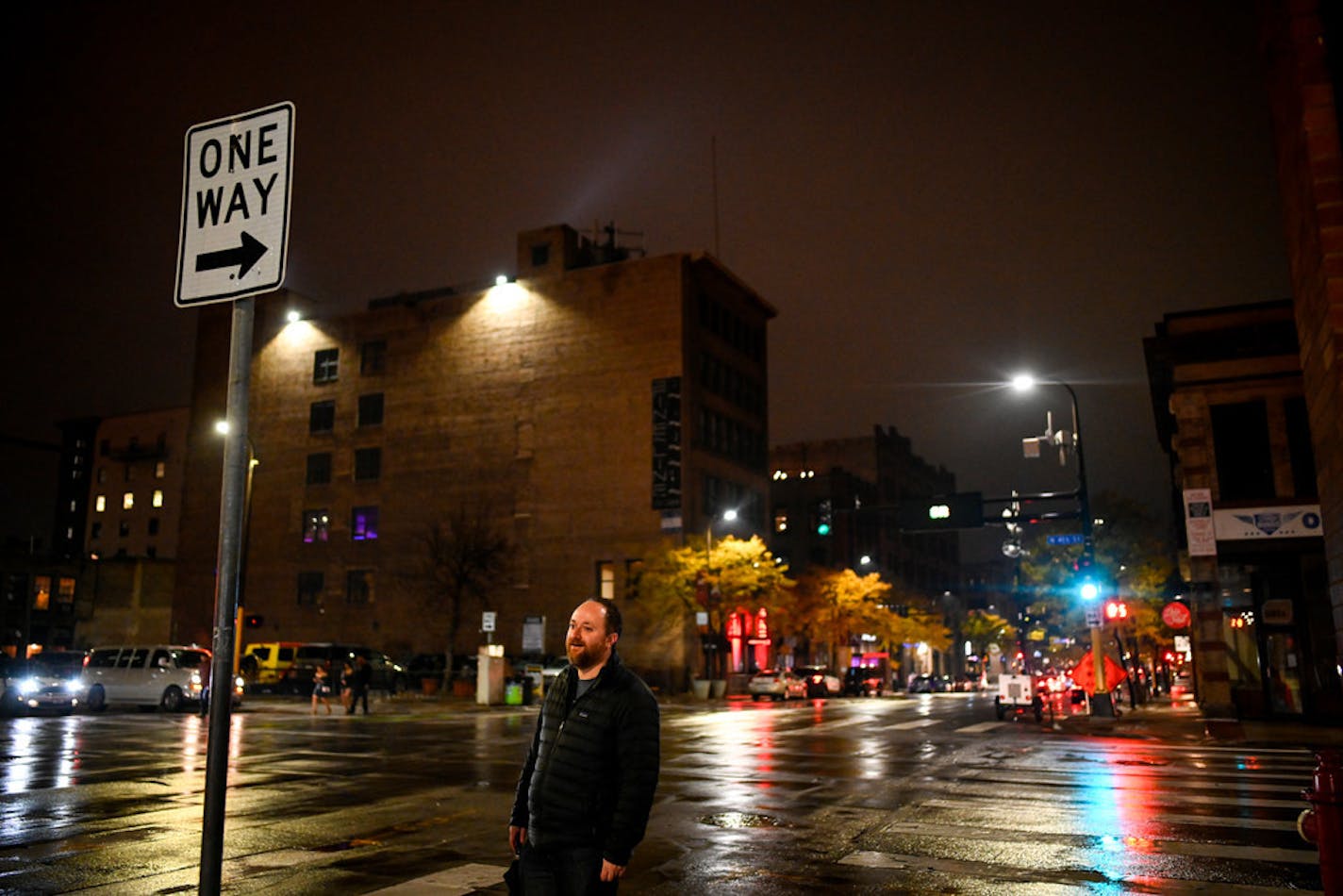 Minneapolis City Council Member Steve Fletcher took in the scene around bar close at N. 1st Street and 1st Avenue early one Saturday morning in 2018.