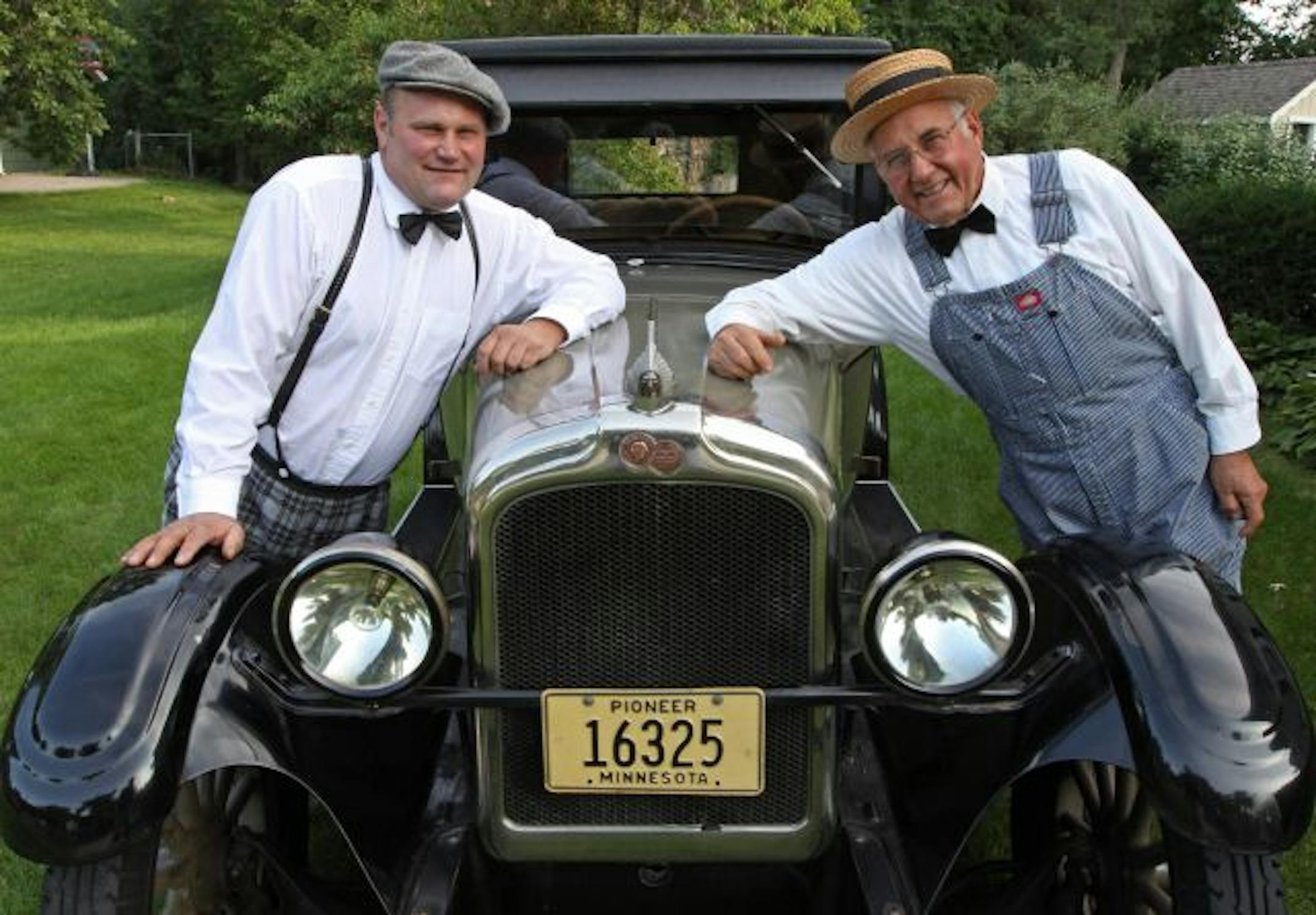 Paul Jaszczak and his dad, Roy Jaszczak with their 1926 Pontiac two-door coach, the oldest Pontiac in the states.