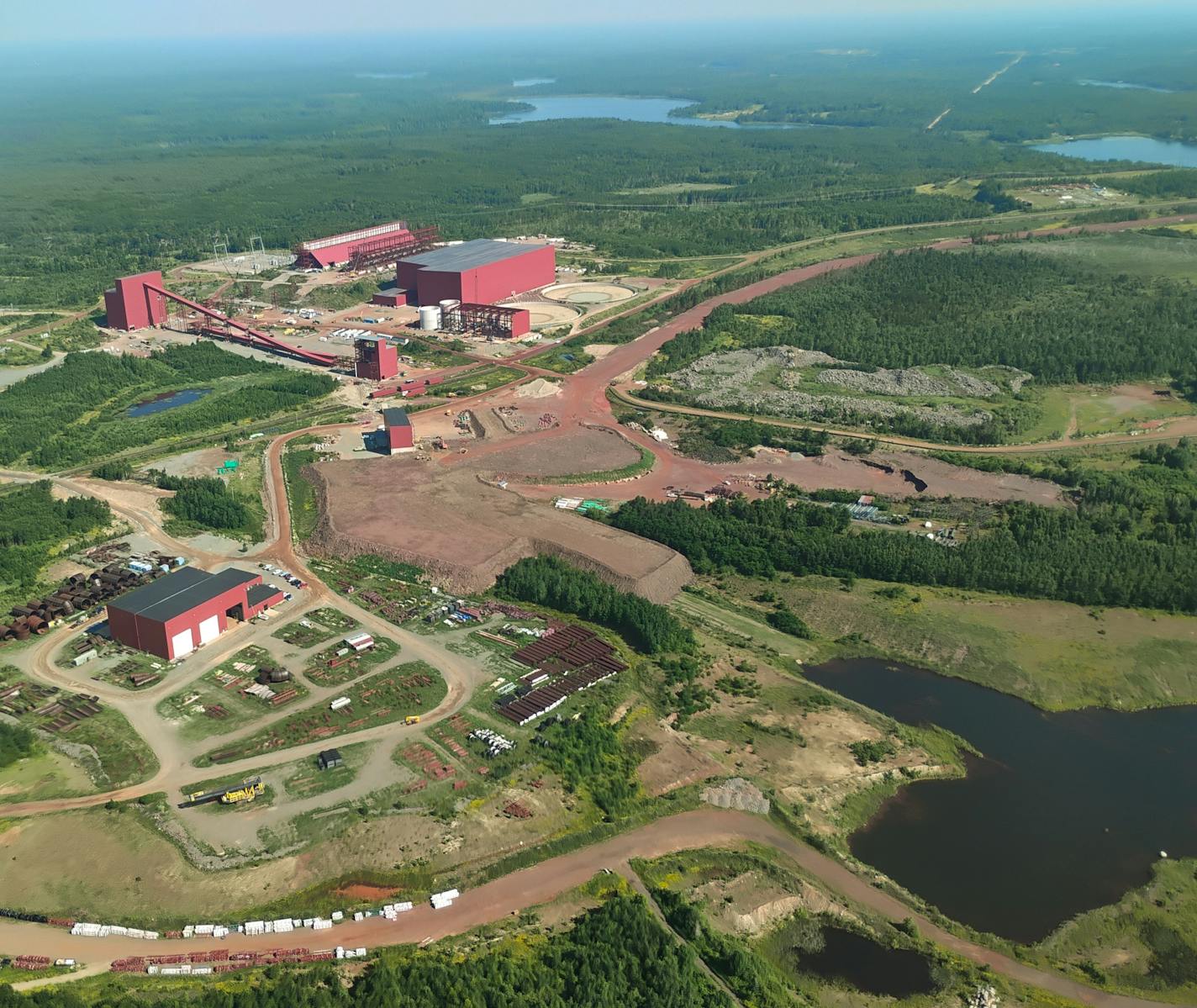 An aerial view of Mesabi Metallics.