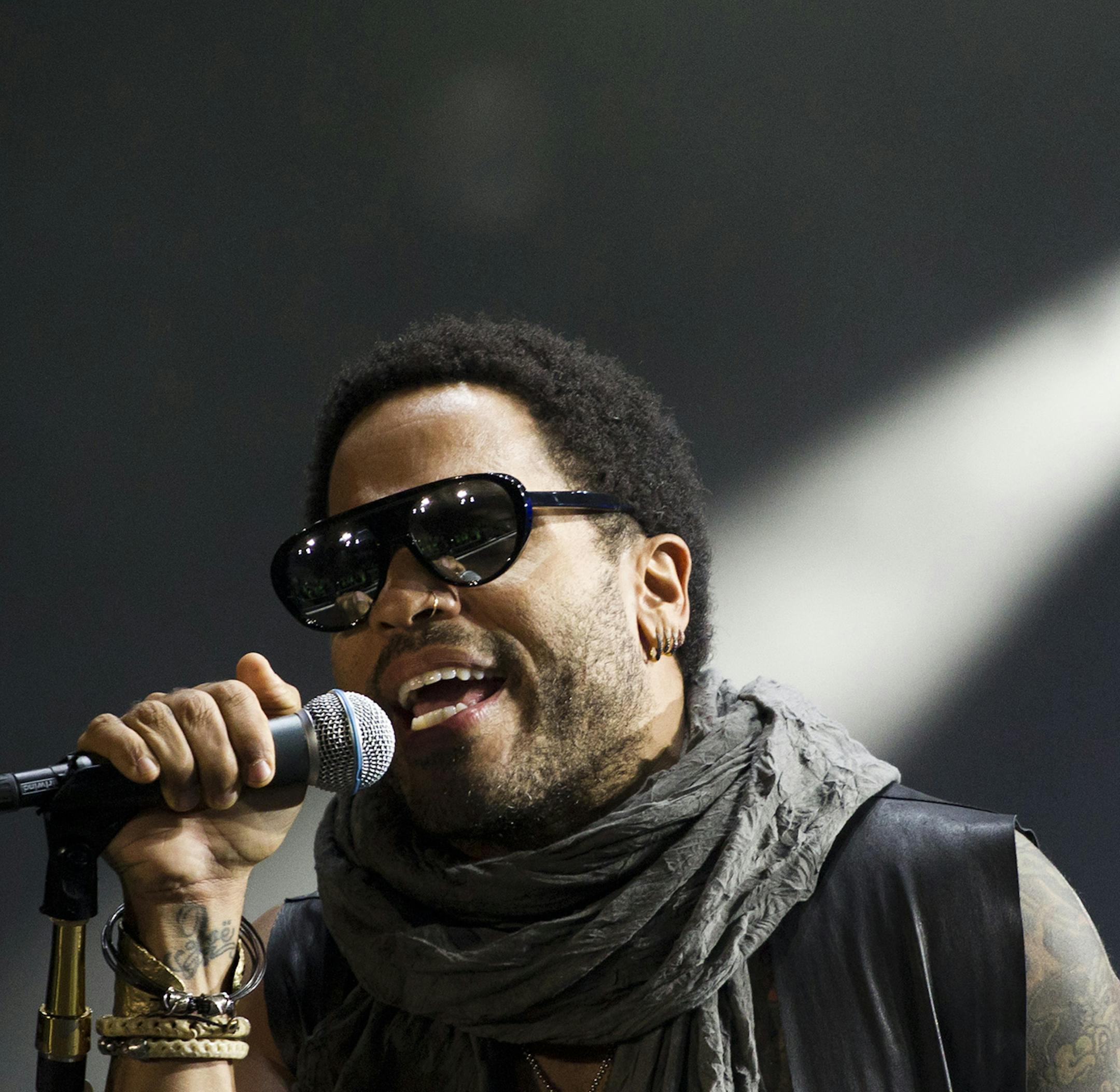 Lenny Kravitz performs during the Rock in Rio music festival in Rio de Janeiro, Brazil, Friday Sept. 30, 2011. (AP Photo/Felipe Dana)