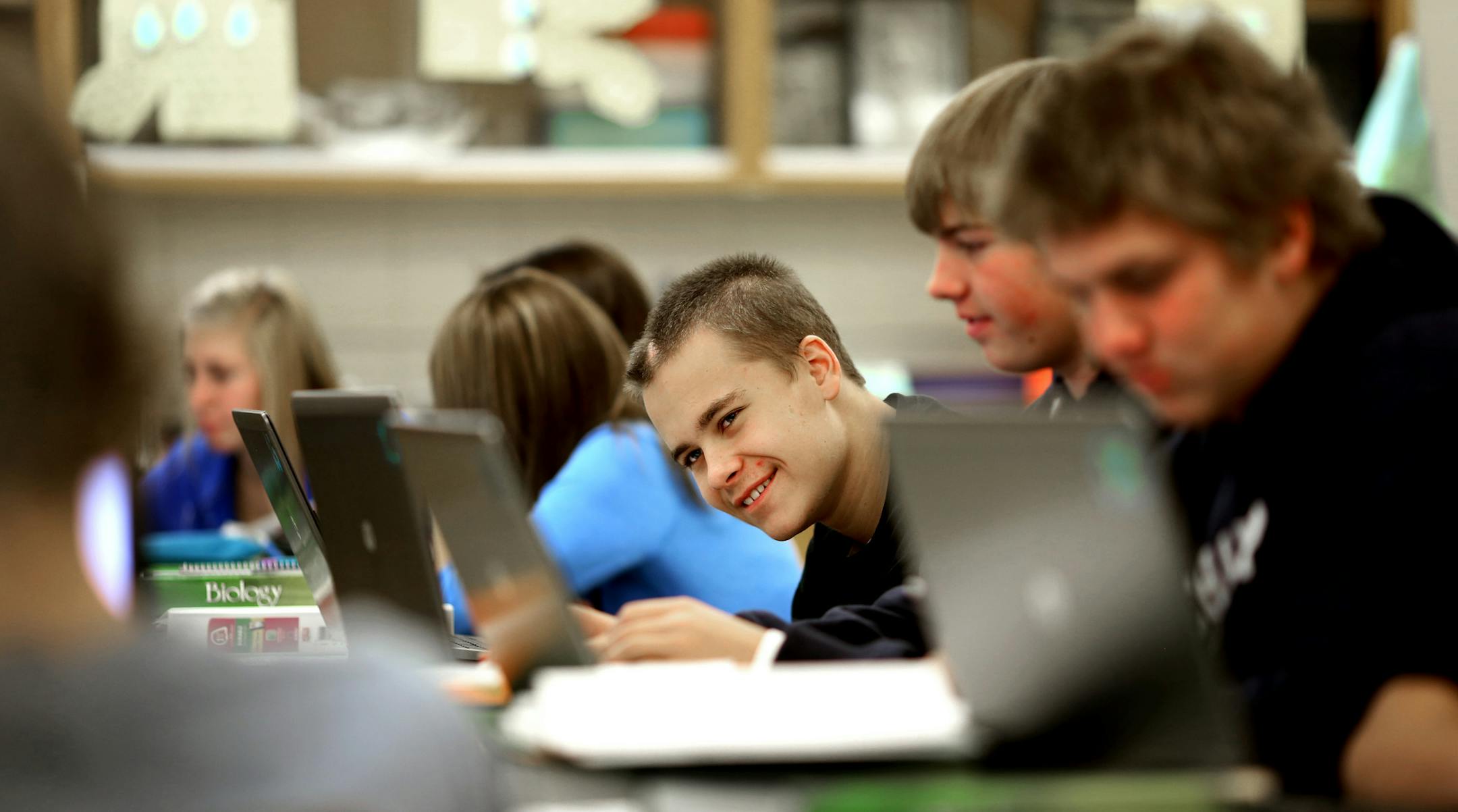Luke Nelson suffered a brain injury while playing football for Dassel -Cokato high school, now he is back at school for just half day sessions Wednesday November 6, 2013 in Dassel , MN. ] JERRY HOLT ‚Ä¢ jerry.holt@startribune.com