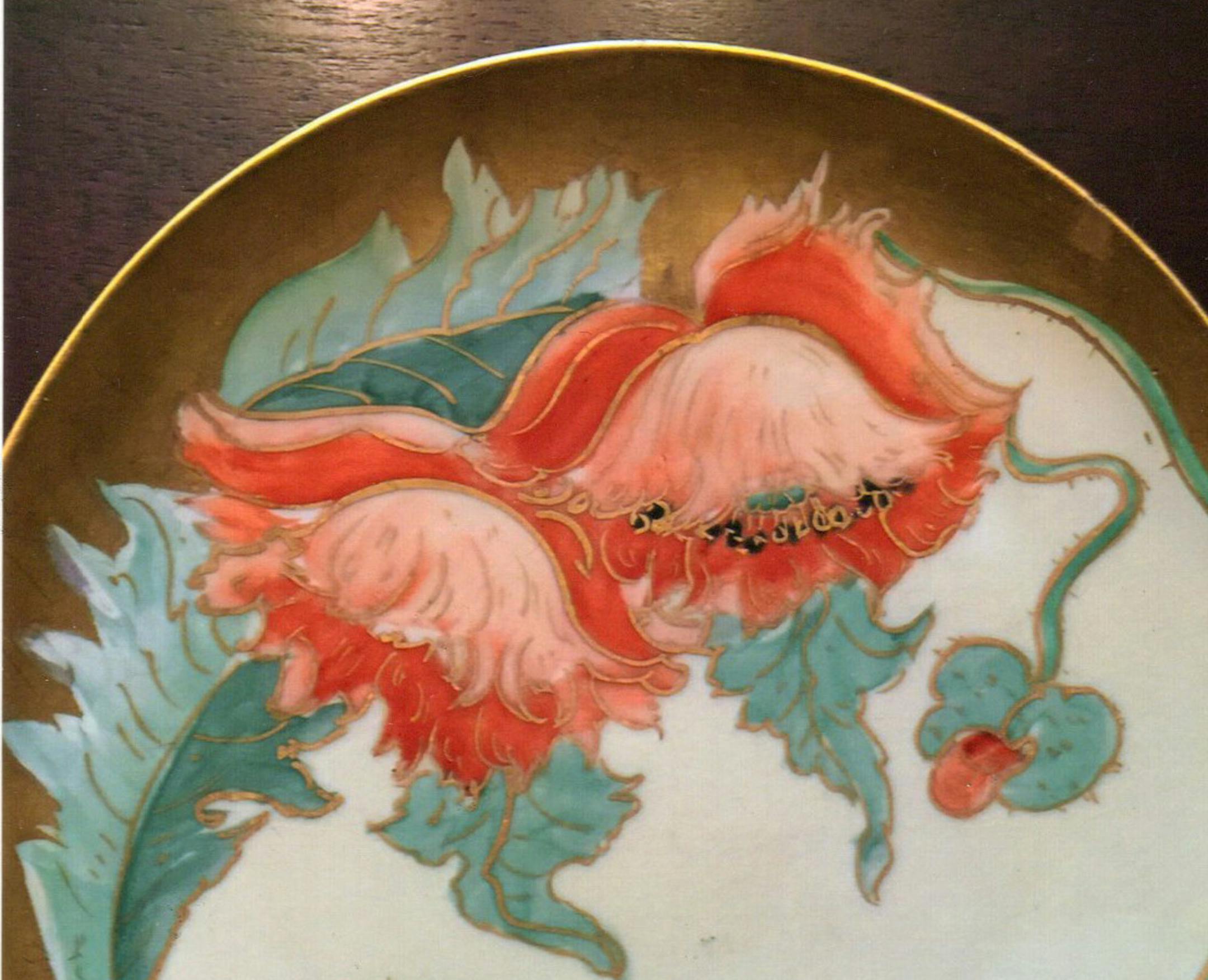 Beautiful poppies painted in the Art Nouveau style adorn this plate. (Handout) ORG XMIT: 1240266