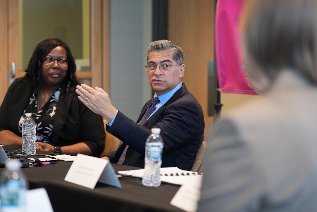 HHS Secretary Xavier Becerra visited Planned Parenthood for a roundtable discussion in St. Paul on Thursday.