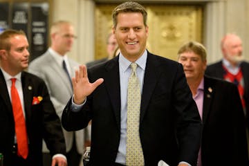 House GOP Leader Kurt Daudt was joined by several new and returning Republican House members to celebrate the Republican majority returning to the Hou