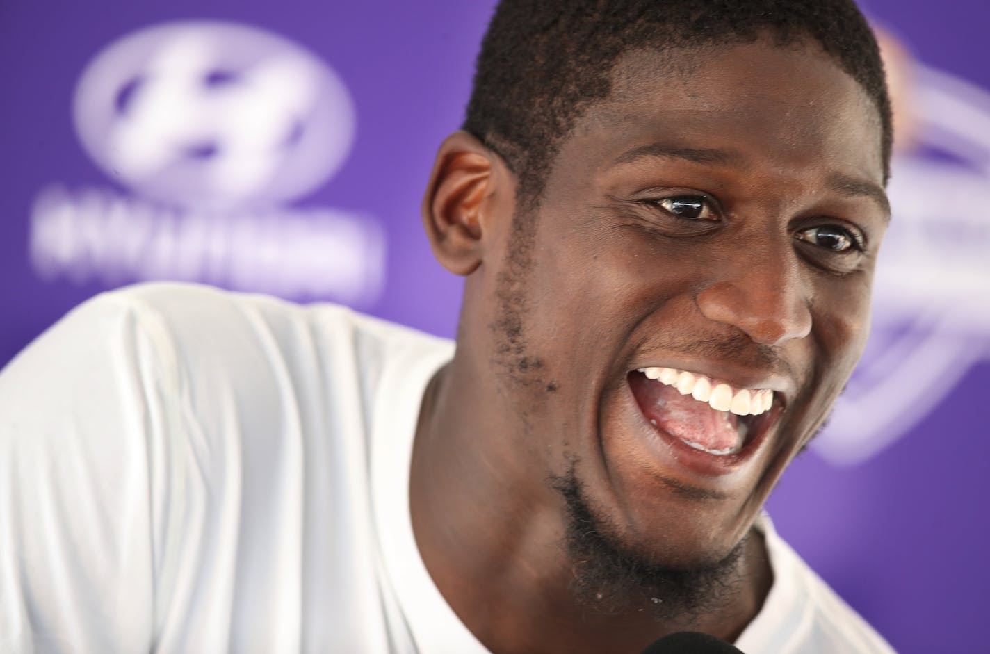 Vikings cornerback Xavier Rhodes signed a five-year extension worth up to $70 million on Sunday, making him one of the league&#xed;s highest-paid cornerbacks . He spoke to the media after practice at Minnesota State University Mankato Sunday July 30, 2017 in Mankato , MN. ] JERRY HOLT &#xef; jerry.holt@startribune.com