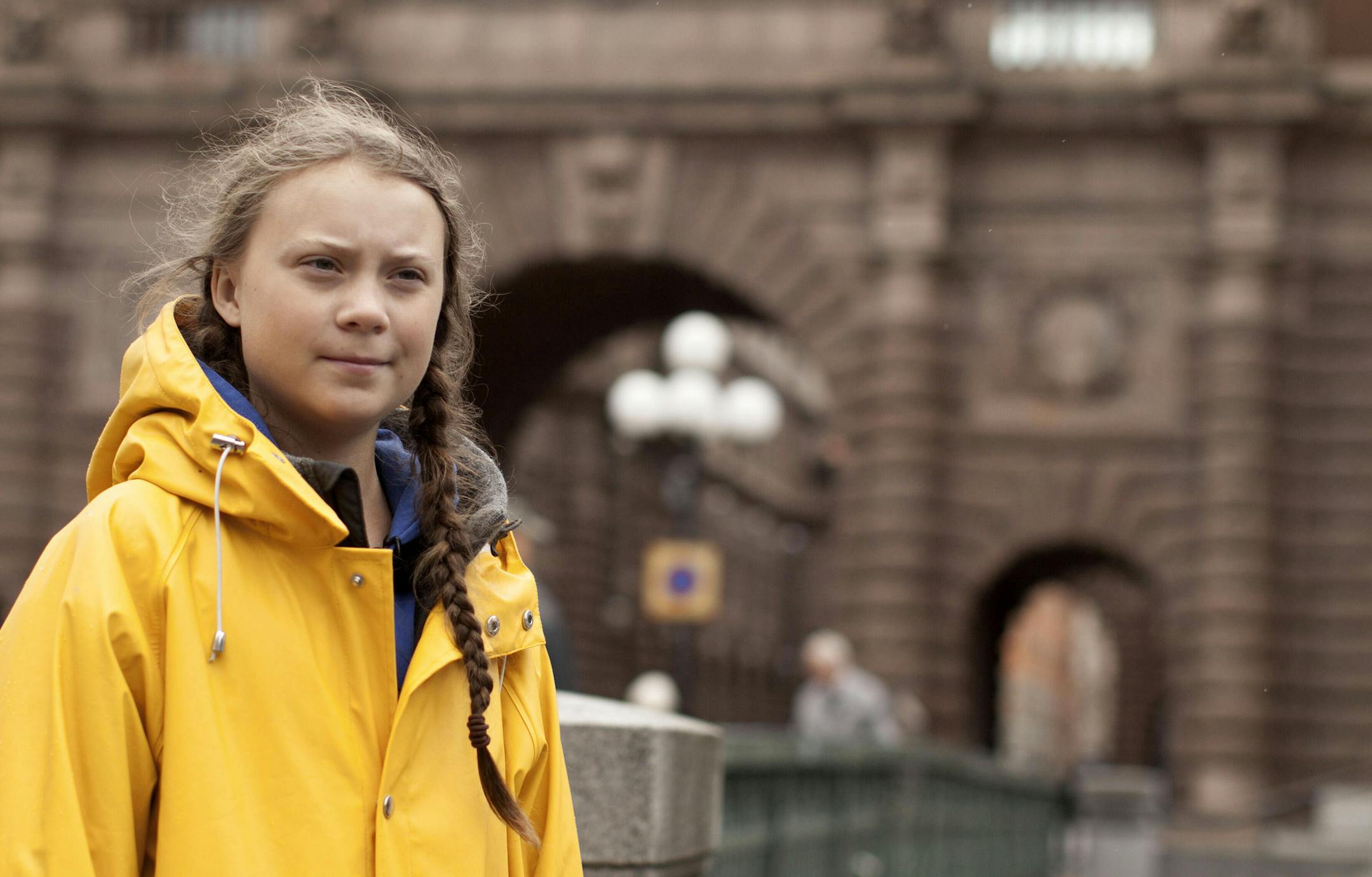 This image released by Hulu shows activist Greta Thunberg in a scene from the documentary "I Am Greta." The film premieres Friday on Hulu. (Hulu via AP)