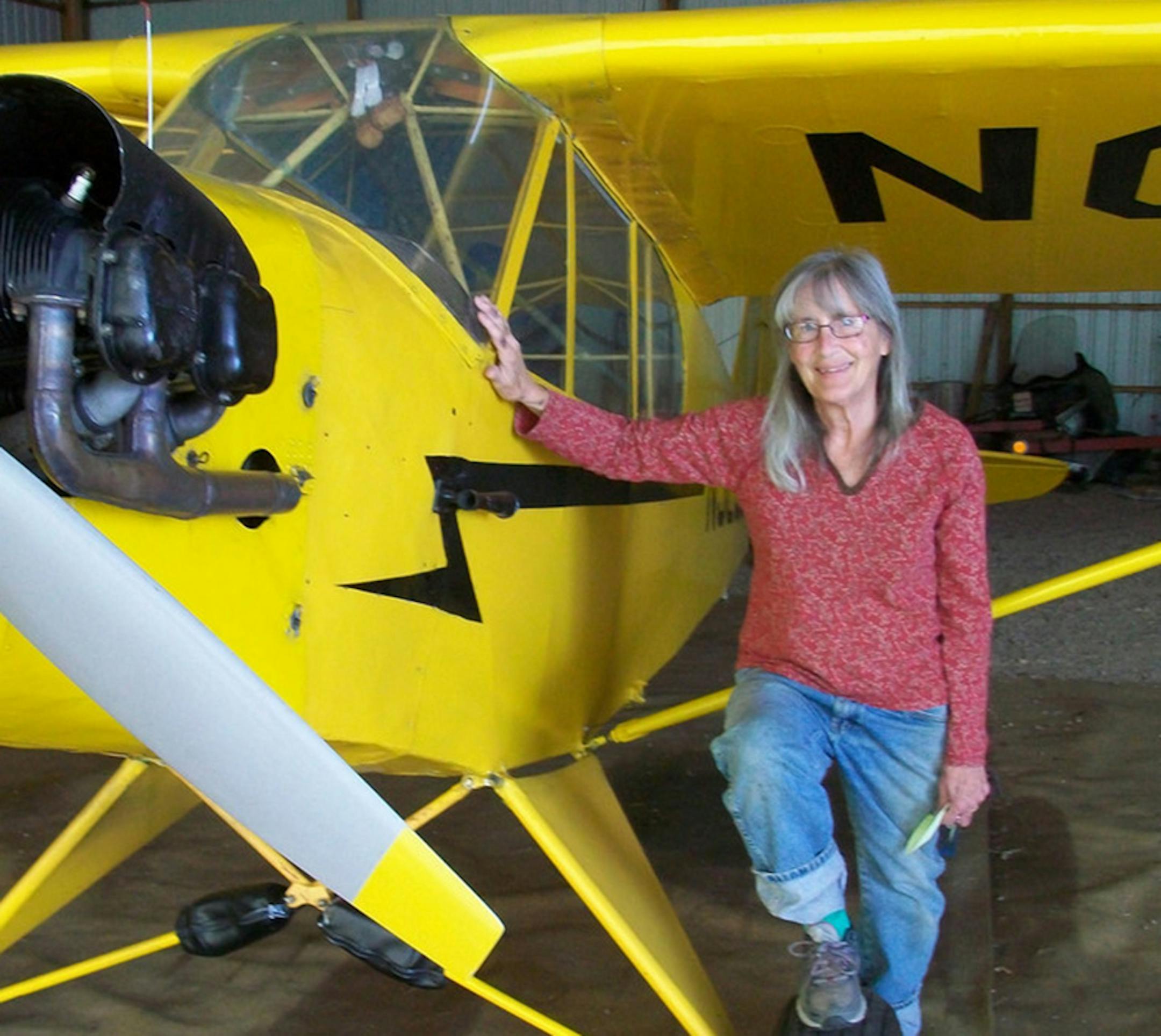 Kathy Krotz Finn still flies the vintage 1940s Piper Cub her family used to shuttle anglers to their resort.