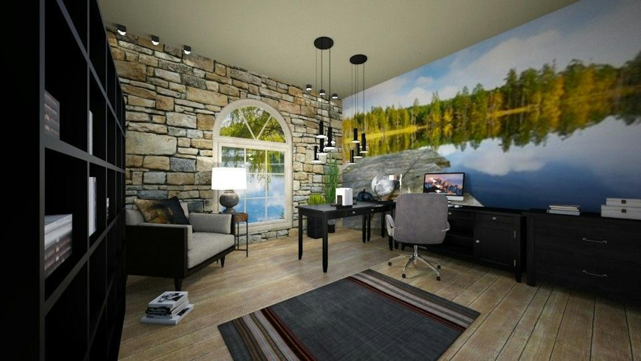 Fishing-theme home office designed by Sue Hunter, Home for a Change