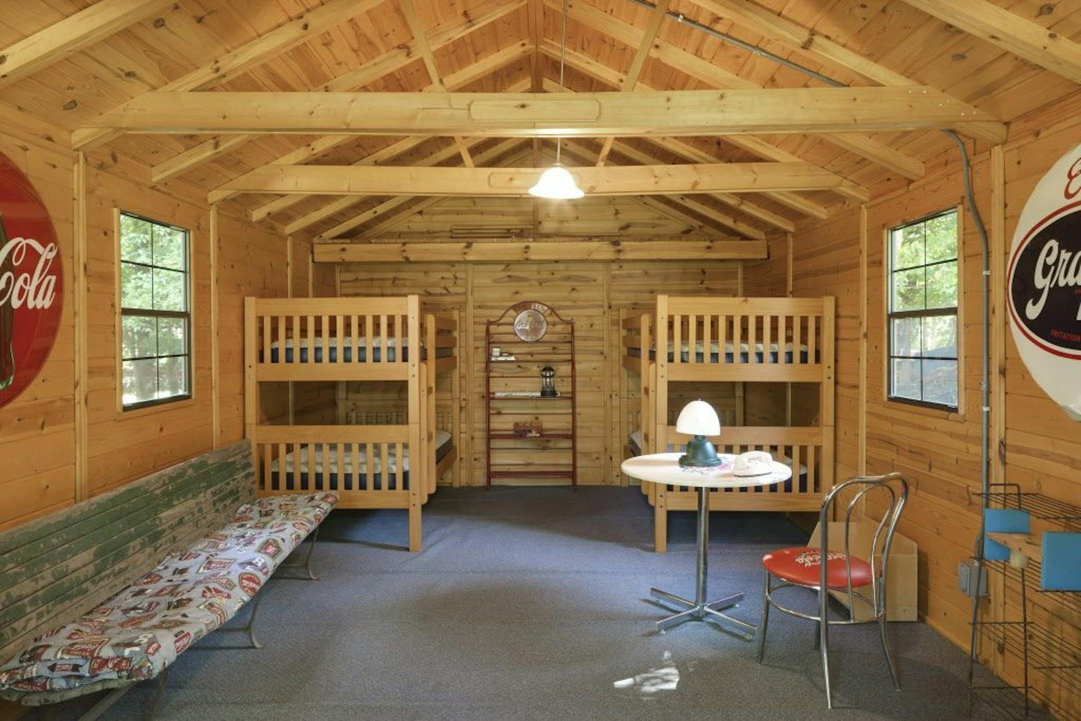 The bunkhouse offers more sleeping space.