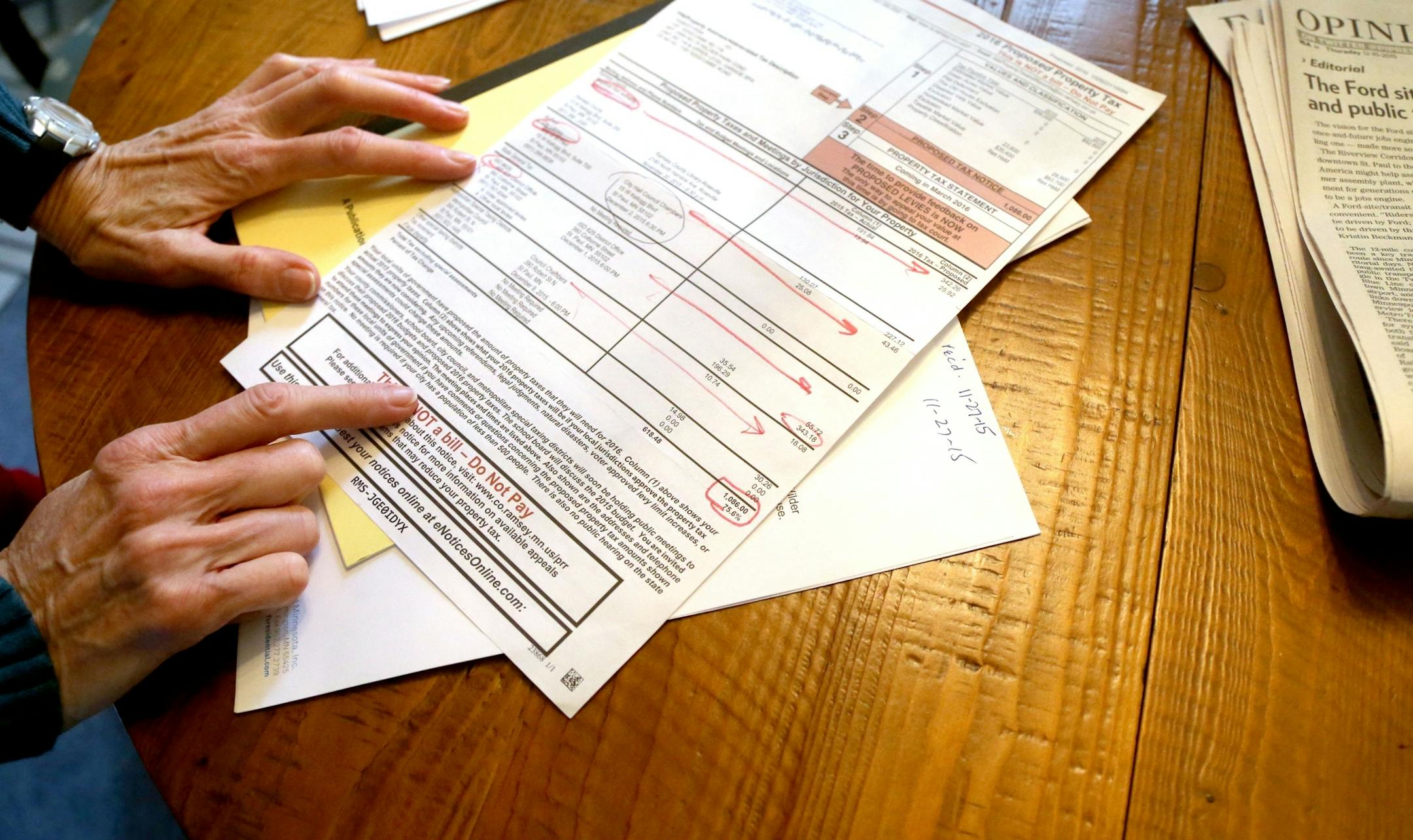 Eugénie de Rosier of St. Paul recently received her Truth in Taxation statement, which projects a 75.6 percent increase for 2016. She was surprised by it, but is actually pleased that her market value is rising as she is selling her condo.