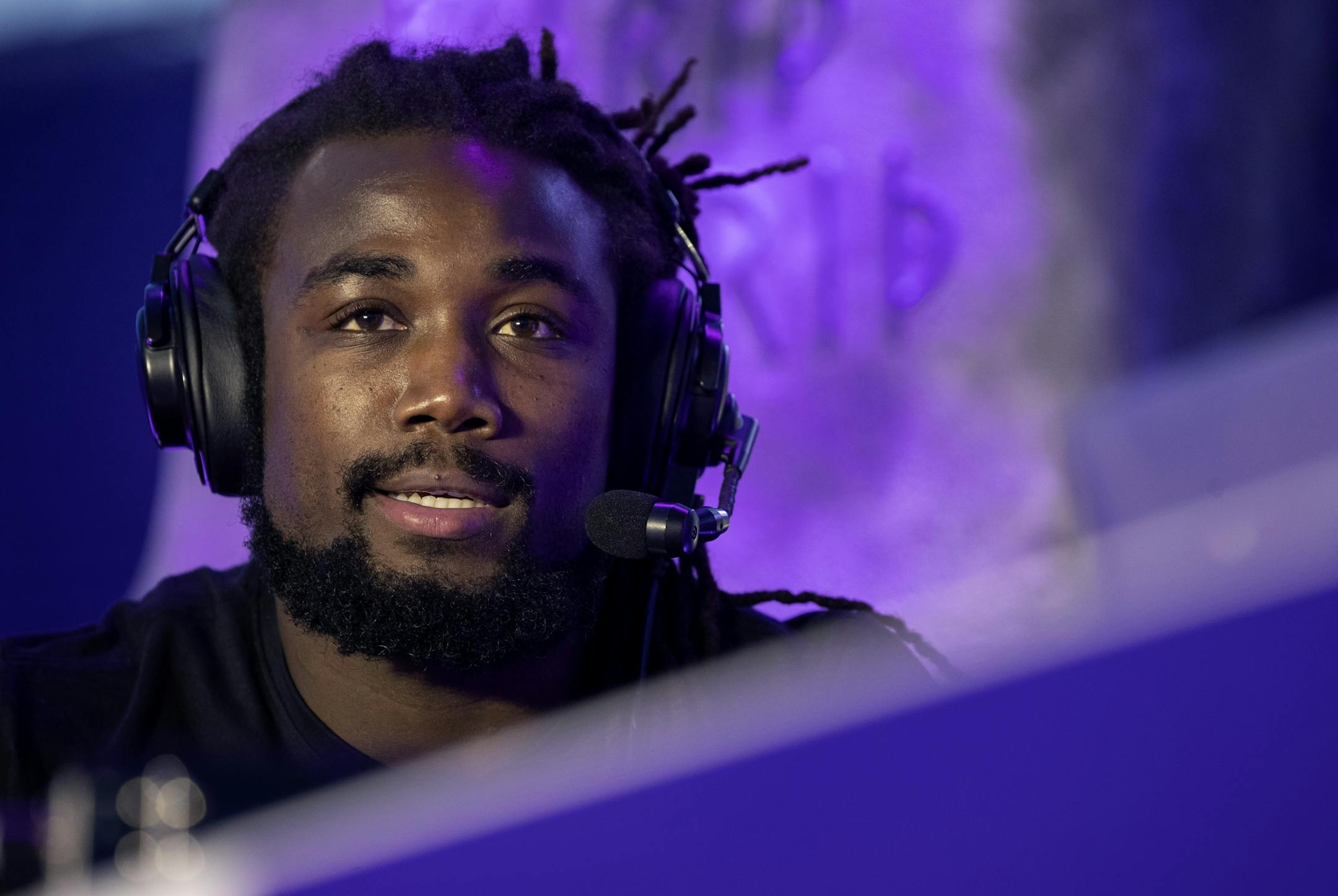 Vikings running back Dalvin Cook at the Minnesota Vikings draft party at US Bank Stadium.
