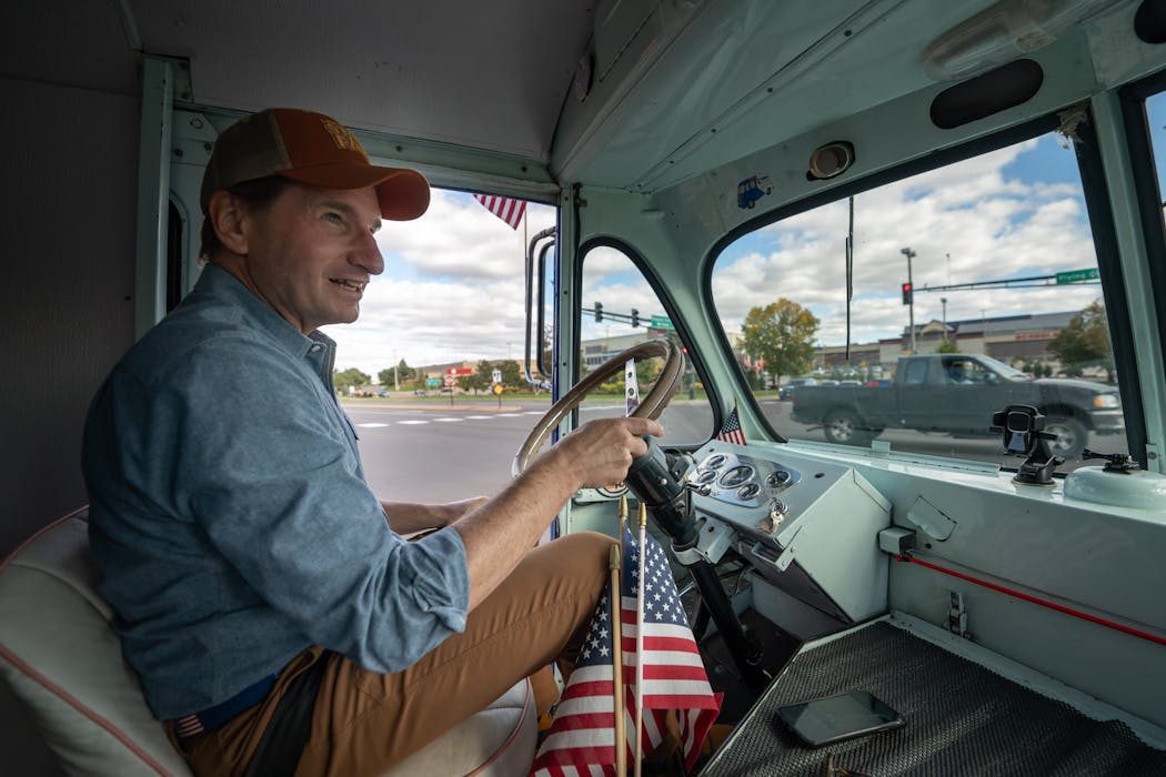 After receiving the endorsement of the U.S. Chamber of Commerce, Rep. Dean Phillips headed to Pizza Karma in his campaign “Government Repair Truck.”